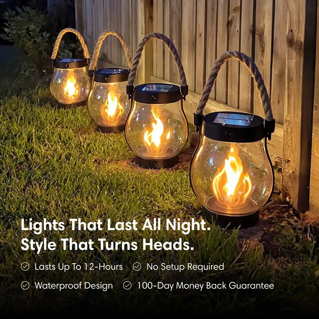 🔥 Solar Garden Lanterns – No Wiring, Auto-On at Dusk! Last Chance Before They're Gone!