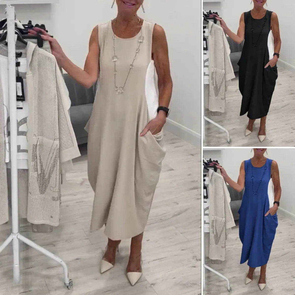 💖LAST DAY PROMOTION - 40%OFF💖Simple Sleeveless Dress with Pockets