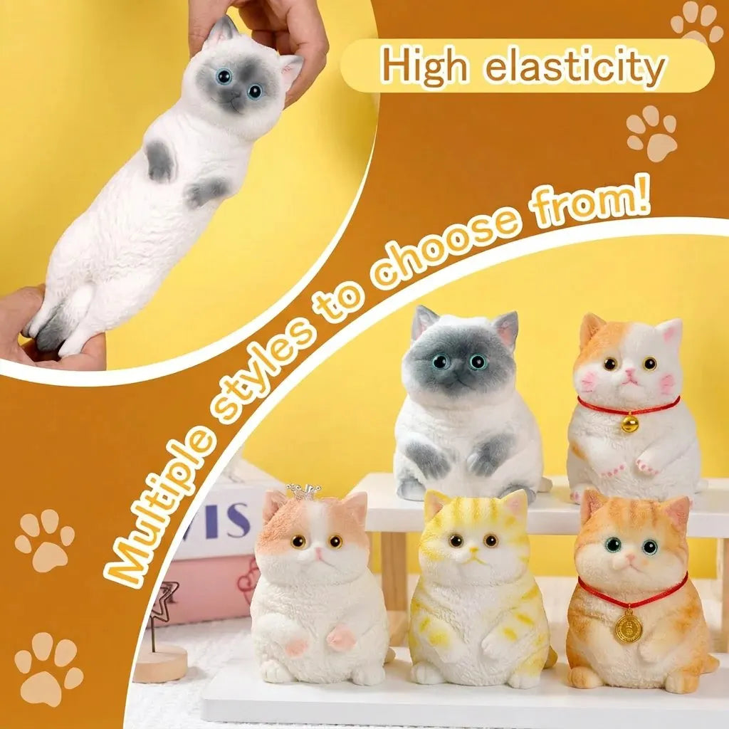🎉🎨🐾Soft and Cuddly Cat – Stress-Relief Squeezable Toy