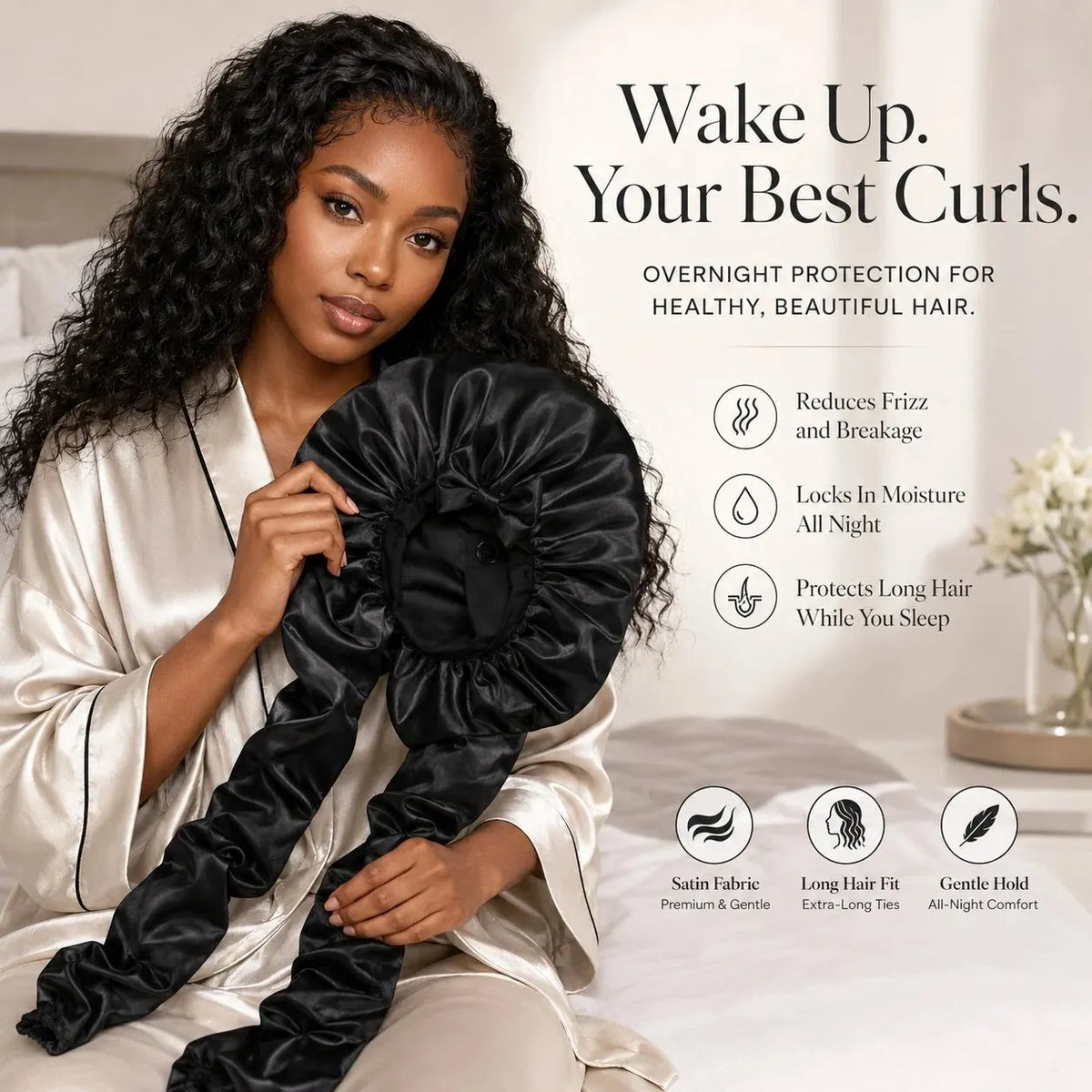 🔥HOT SALE🔥BUY 1 GET 1 FREE🔥 Silk Bonnet for Long Curly Hair