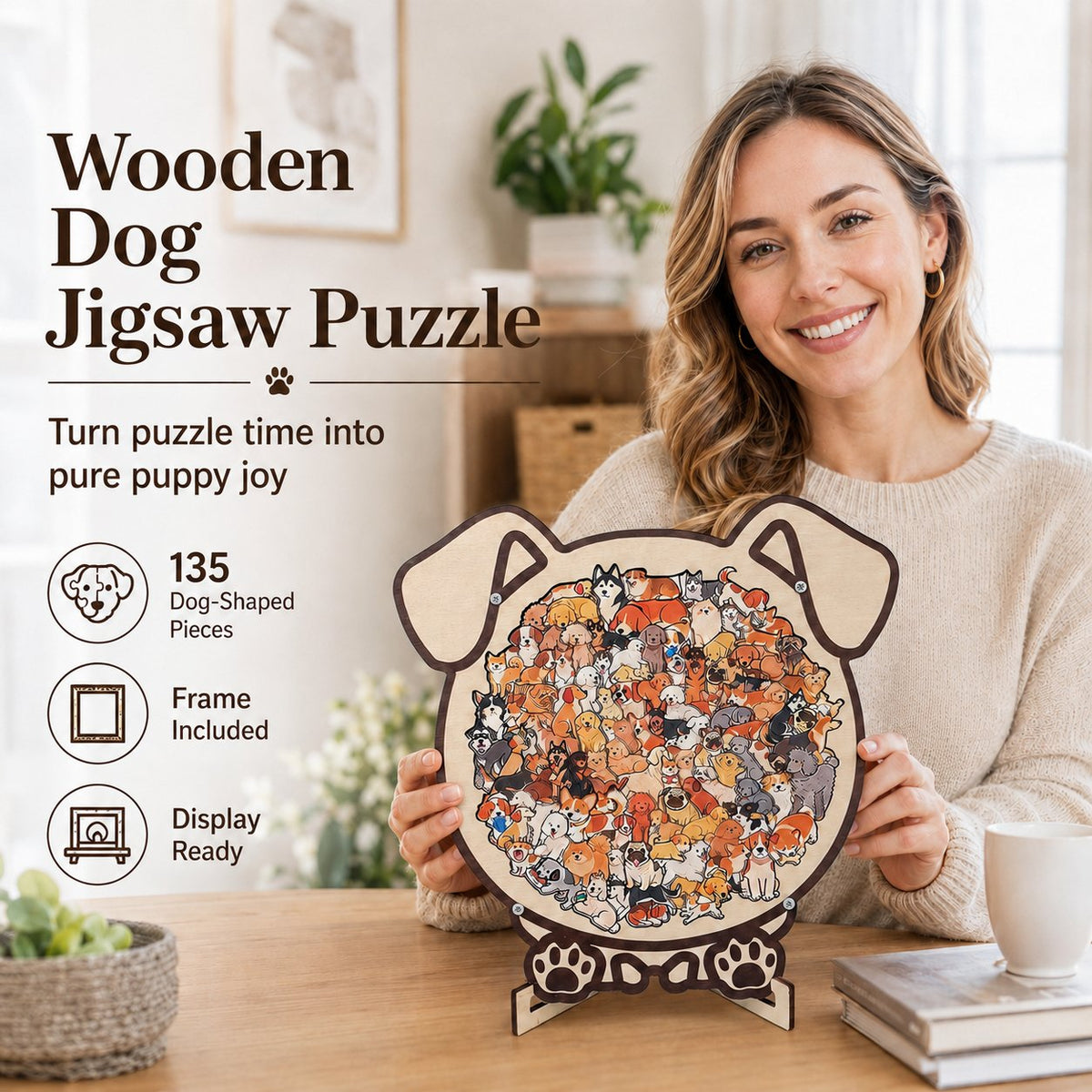 🔥Last Day 49% OFF - 🐶🐱Wooden Dog Jigsaw Puzzle