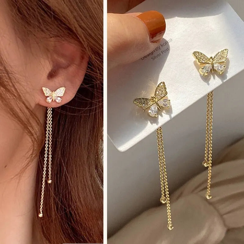 Trendy Butterfly Drop Earrings