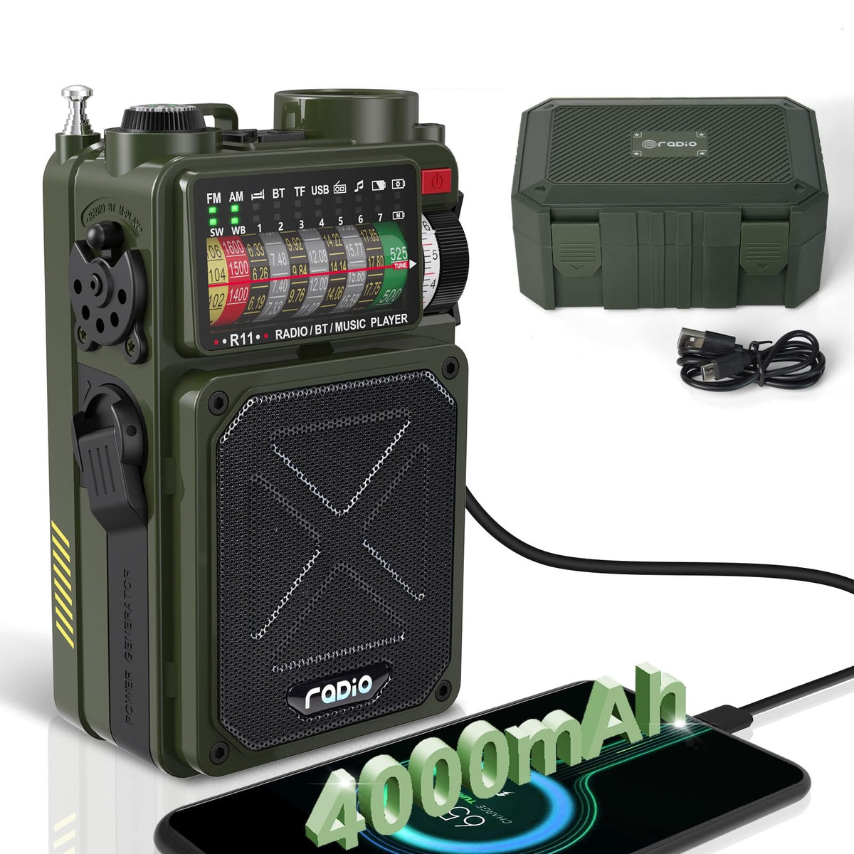 Emergency Crank Radio with Bluetooth