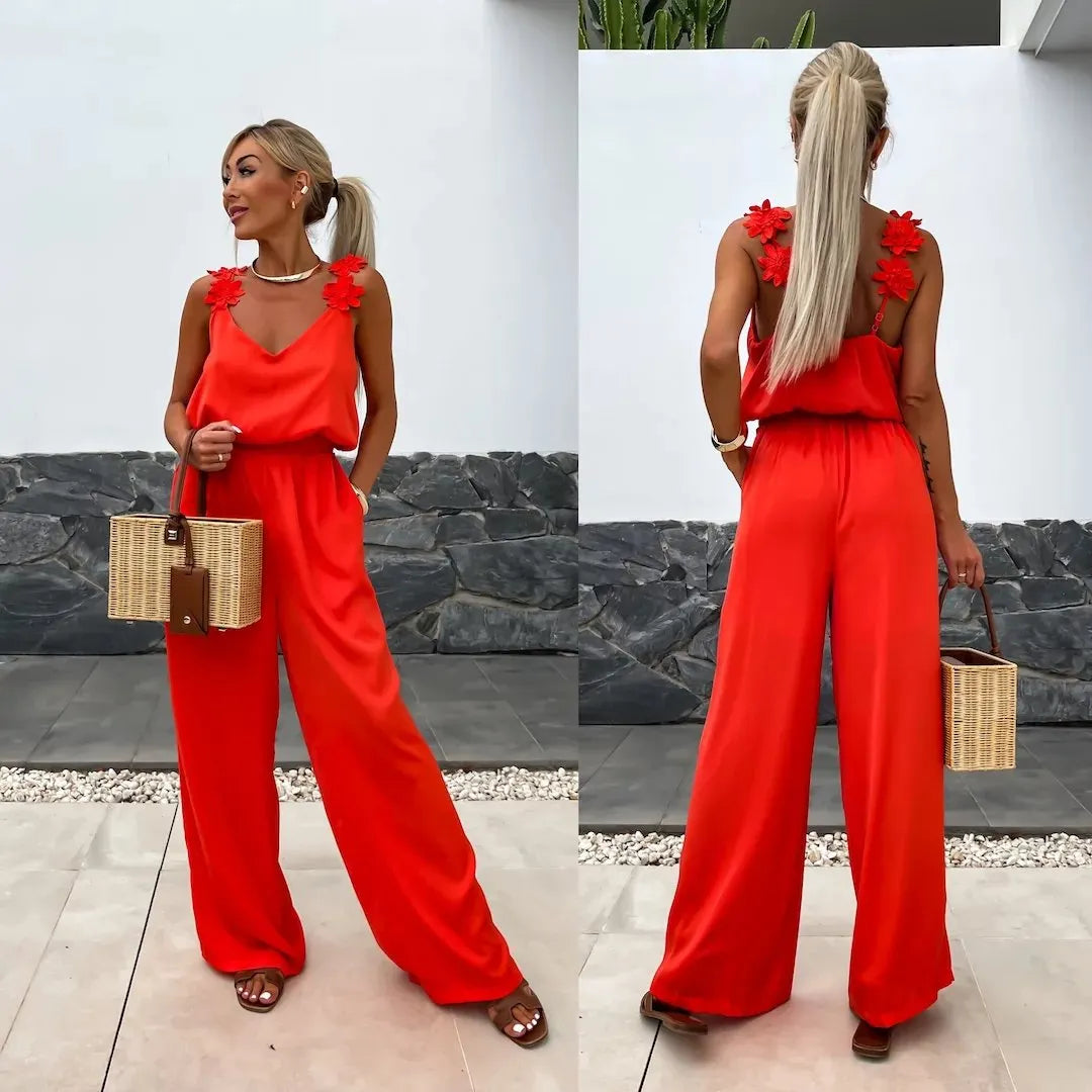 ✨Spring Style Alert🌸Women's Sleeveless Wide Leg Jumpsuit - Effortless Elegance!