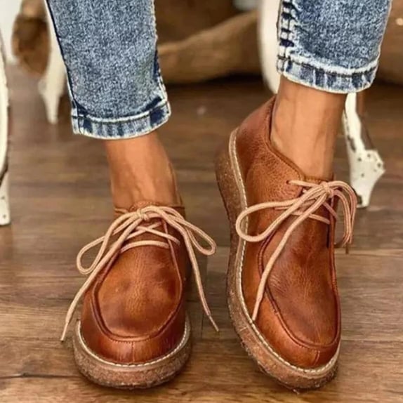 Women Comfy Premium Lace Up Flat Shoes
