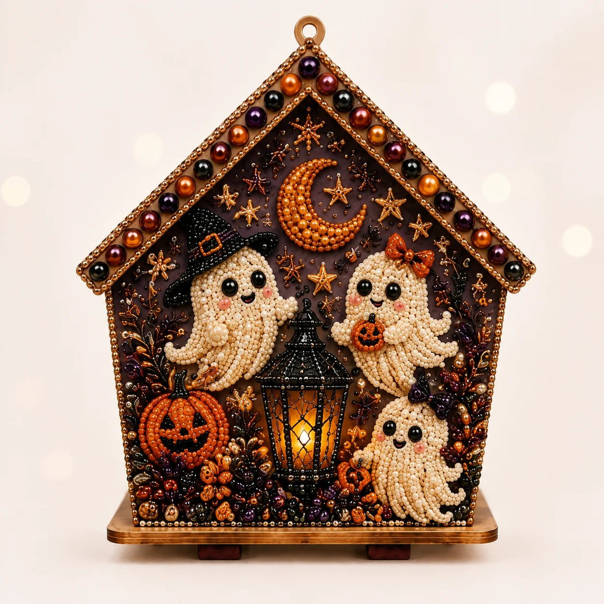 🎃 Beginner-Friendly Moonlit Wooden Cottage 3D Pearl Art Kit Collection | Complete Kit with All Tools & Step-by-Step Guide Included 💕