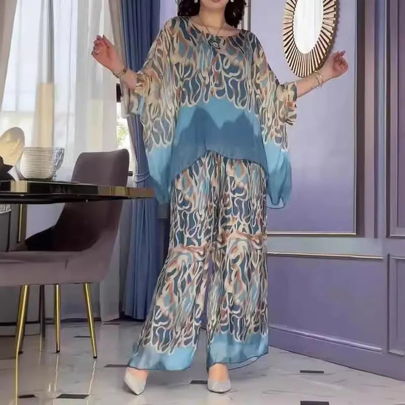 Women's Round Neck Printed Suit