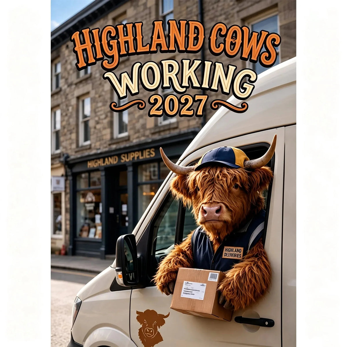 🔥Last Day 49% OFF - 🐮 🗓️ Highland Cows Working 2027 Calendar