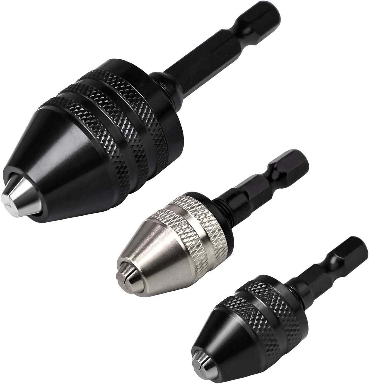 🔥HOT SALE🔥3-Piece Keyless Drill Chuck Adapter Set, 0.3-3.6mm and 0.6-8mm for Impact Drivers and Power Drills