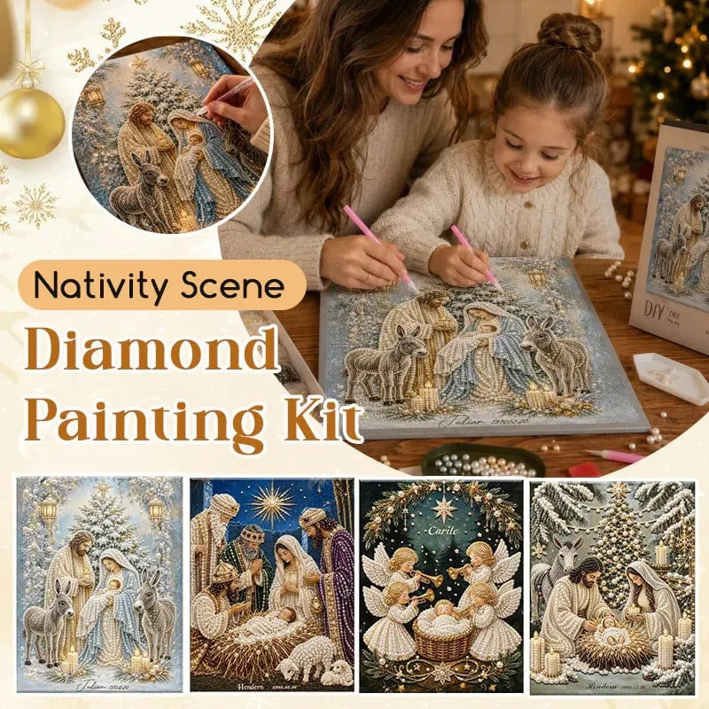 🔥 HOT SALE 🔥✝️💎Nativity Scene Diamond Painting Kit | Jesus Christ Christmas Faith Art Decor🙏
