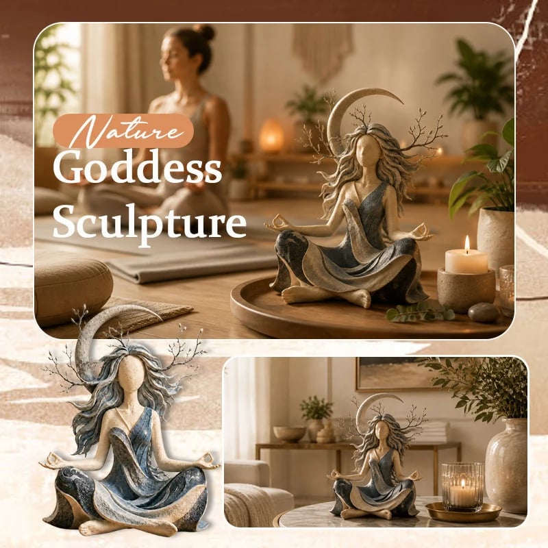 🎉Nature Goddess Tabletop Resin Sculpture, Serene Meditation Room Decor Ornament