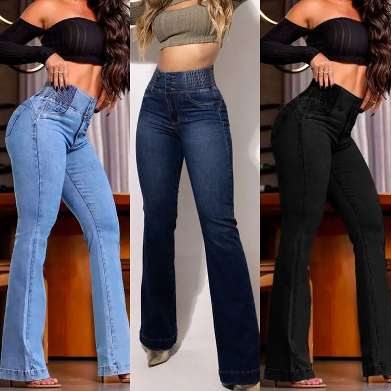 🔥Hot Sale🔥High-Waisted Stretch Flare Jeans