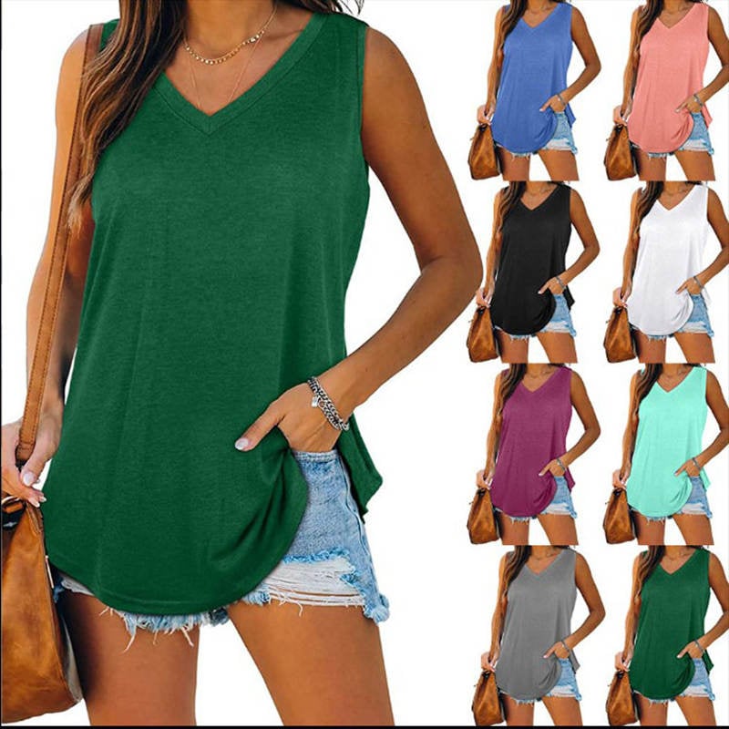🔥HOT SALE 49% OFF🔥Summer V-Neck Solid Color Vest