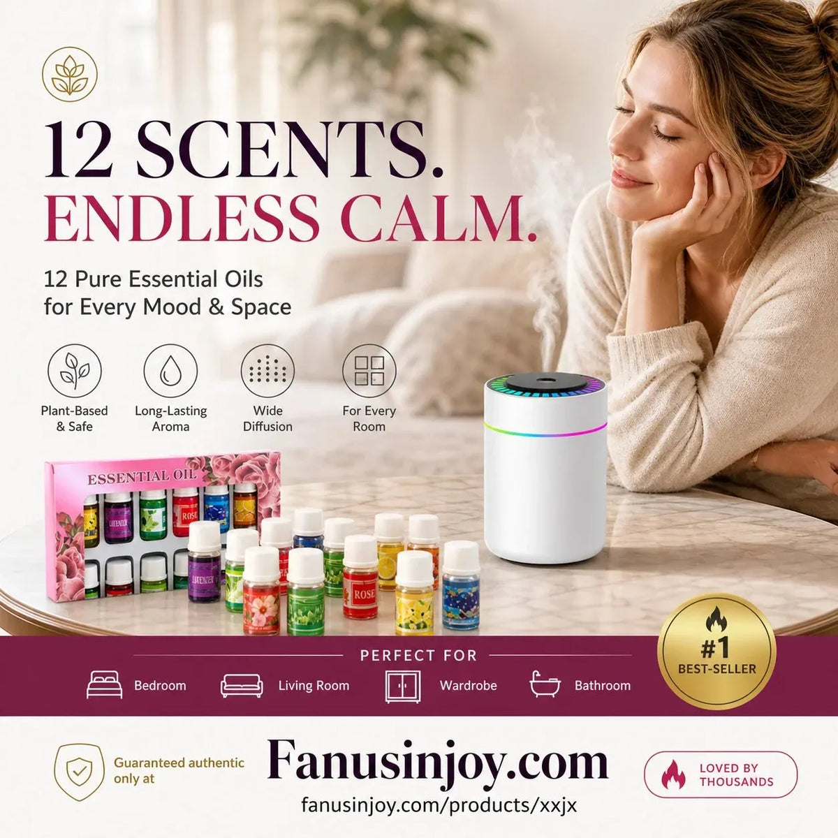 🎉🔥Limited Time 50% Off!🎁🌺The fresh scent lifts your mood!🌷12-Pack Water Soluble Essential Oils Set