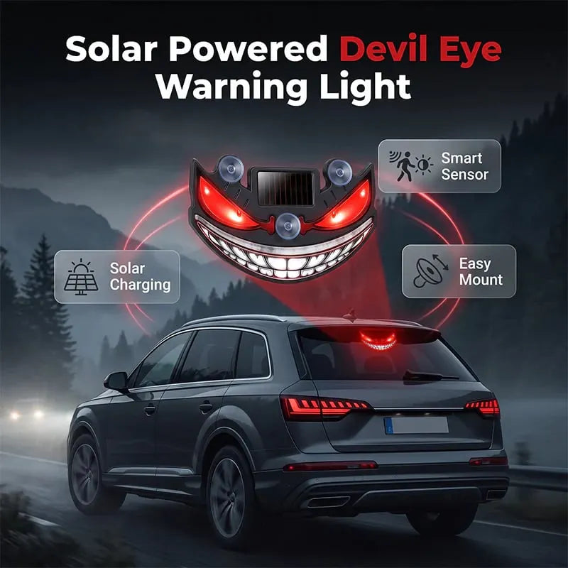 🎉 Solar Devil Eye LED Car Warning Light