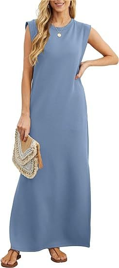 ⏰HOT SALE-WOMEN SUMMER CASUAL LOOSE SPLIT WRINKLE-FREE LONG DRESS(BUY 2 FREE SHIPPING)