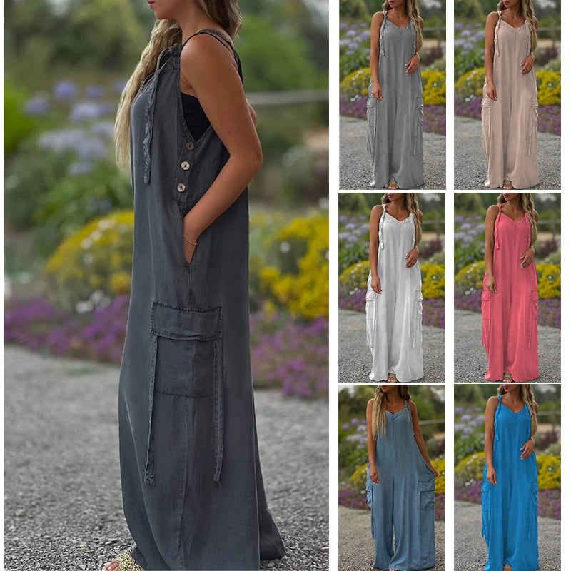 The new summer jumpsuit is loose, comfortable and casual