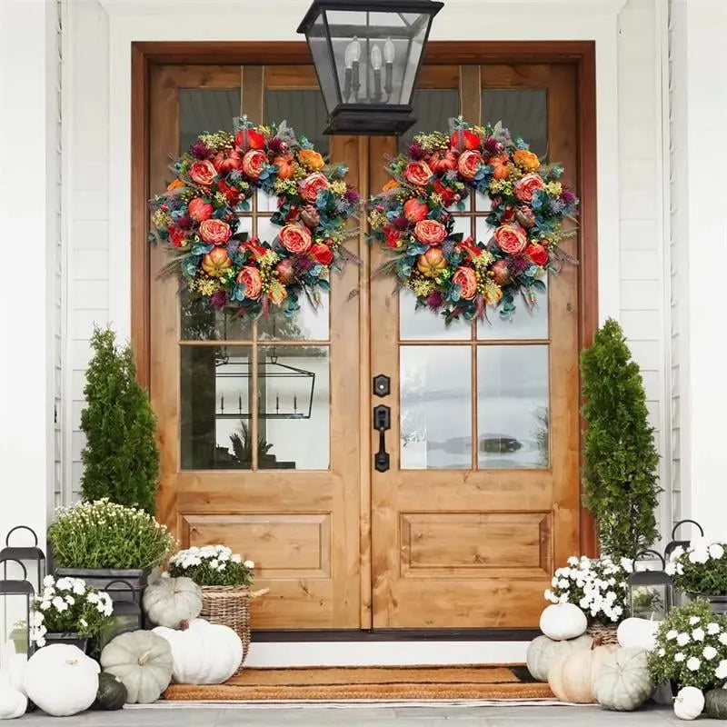 🔥Fall Peony And Pumpkin Wreath - Year Round Wreath -💖