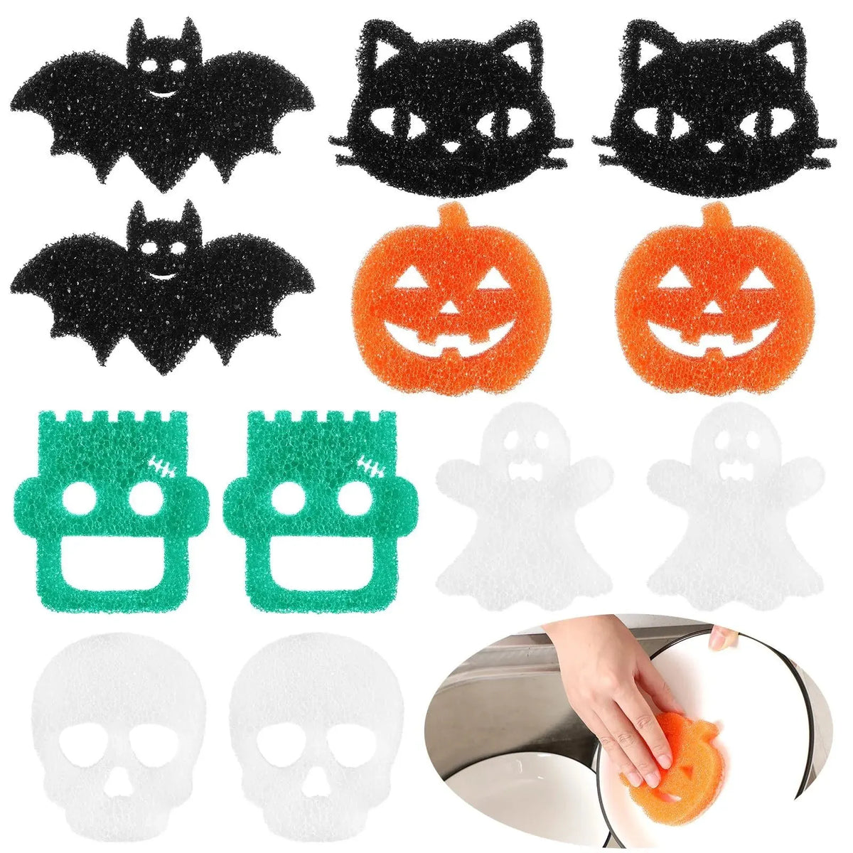 🎉6 Pcs Halloween Cleaning Sponges
