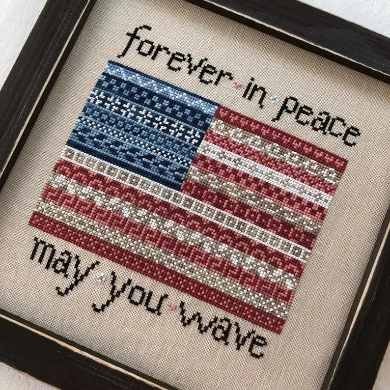 🔥Last Day 49% OFF - 🎆Patriotic American Flag Cross Stitch Kit