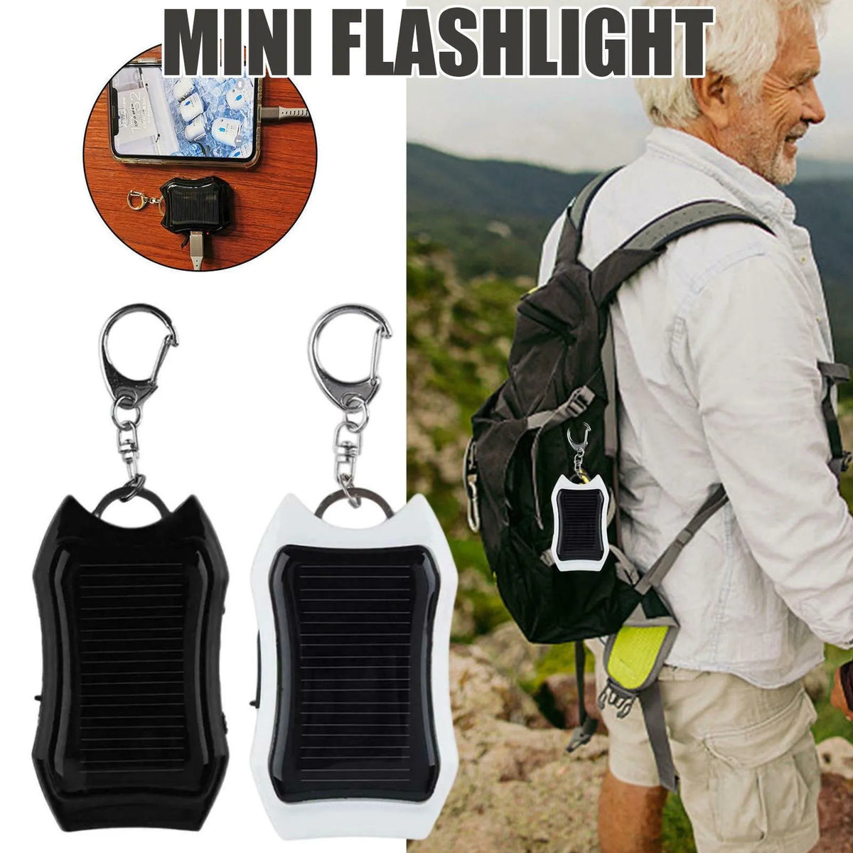 1000mAH Solar Power Bank Keychain-BUY MORE SAVE MORE