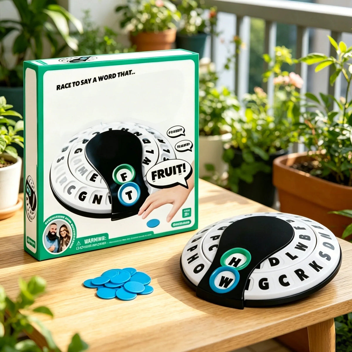 🎲Spin & Shout Word Game – Fast-Paced Family Game with Letter Wheels, Spinner Device & 20 Tokens