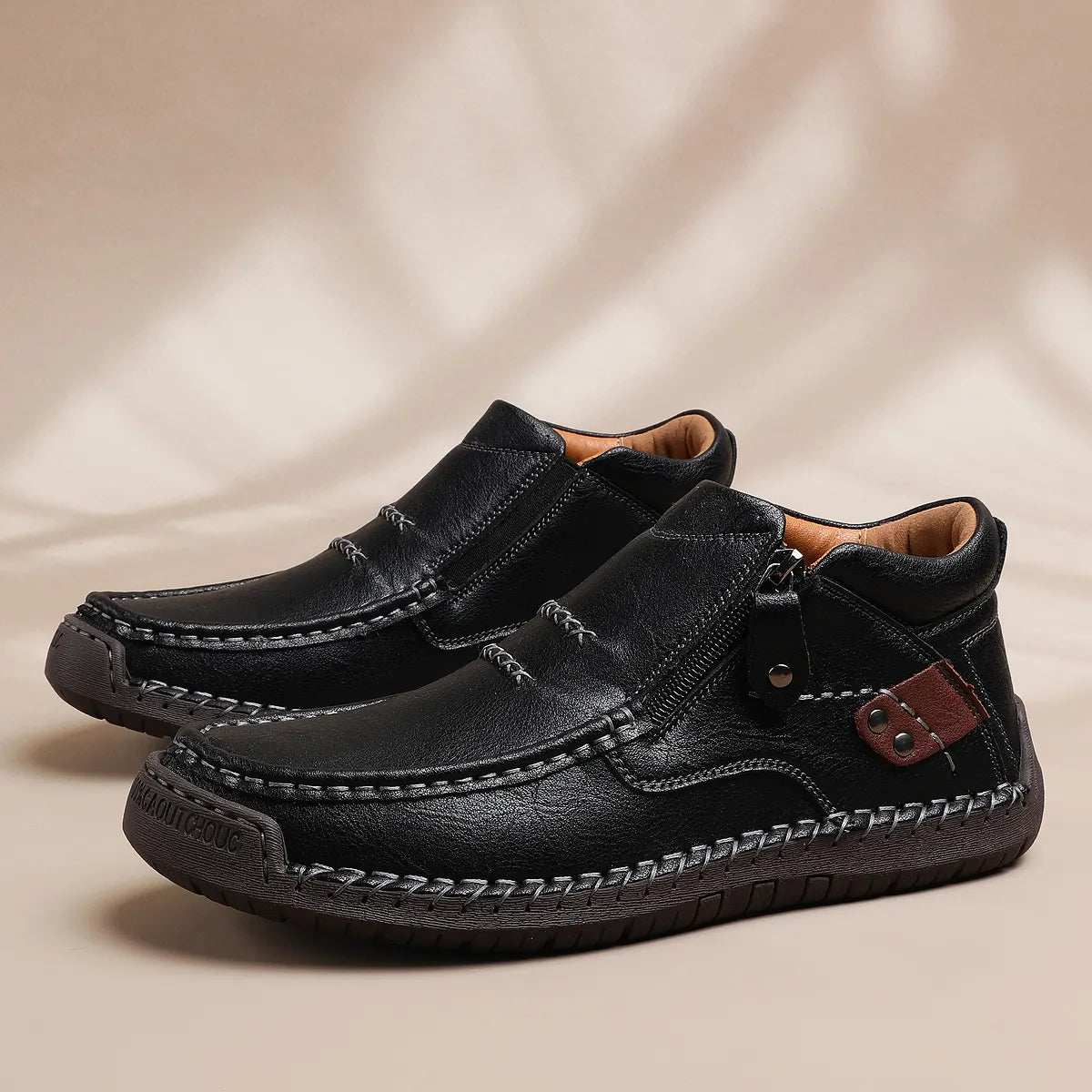 Men’s Handmade Premium Leather Slip-On Driving Boots