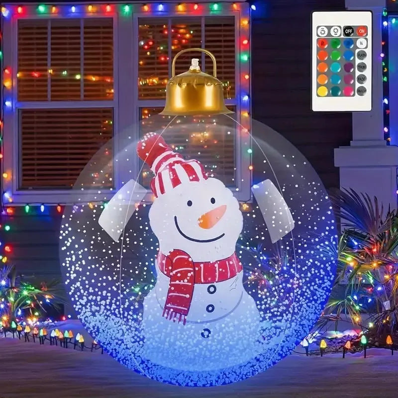 🎉🎄24-inch Light-Up Christmas Ball, Outdoor Decoration with LED Lights