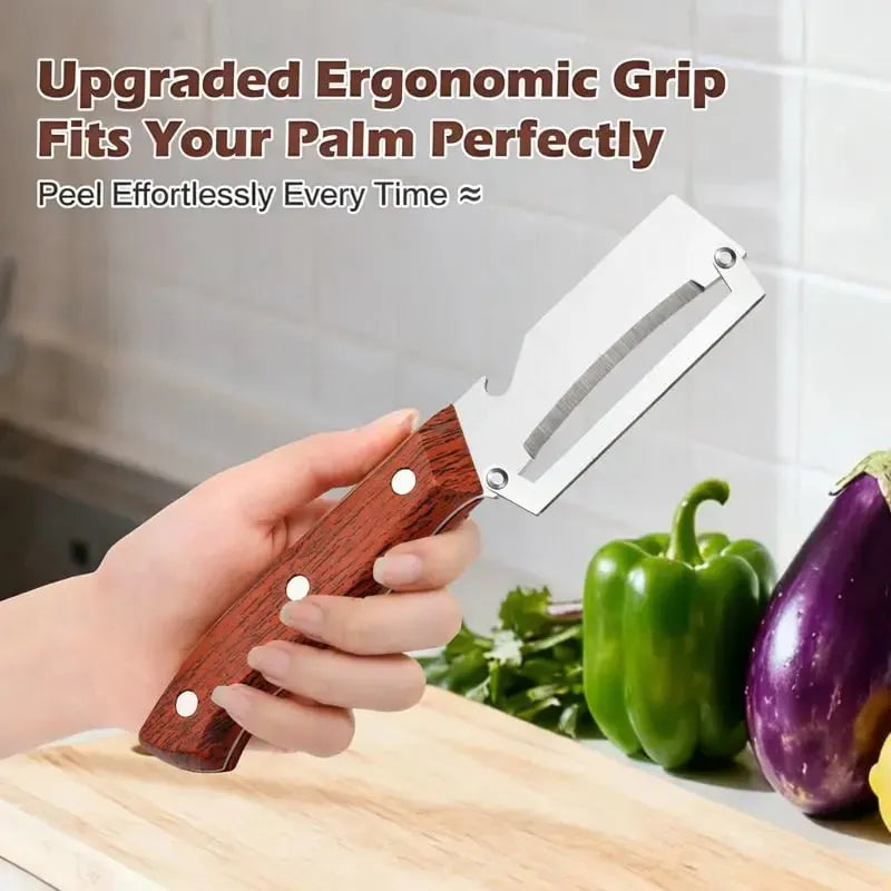 Limited-time Price $9.99😍Multi-functional Peeler 4-in-1, Stainless Steel Peeler, Vegetable Cutter, Slicer, Bottle Opener, Kitchen Must-Have Tool, Portable and Sharp