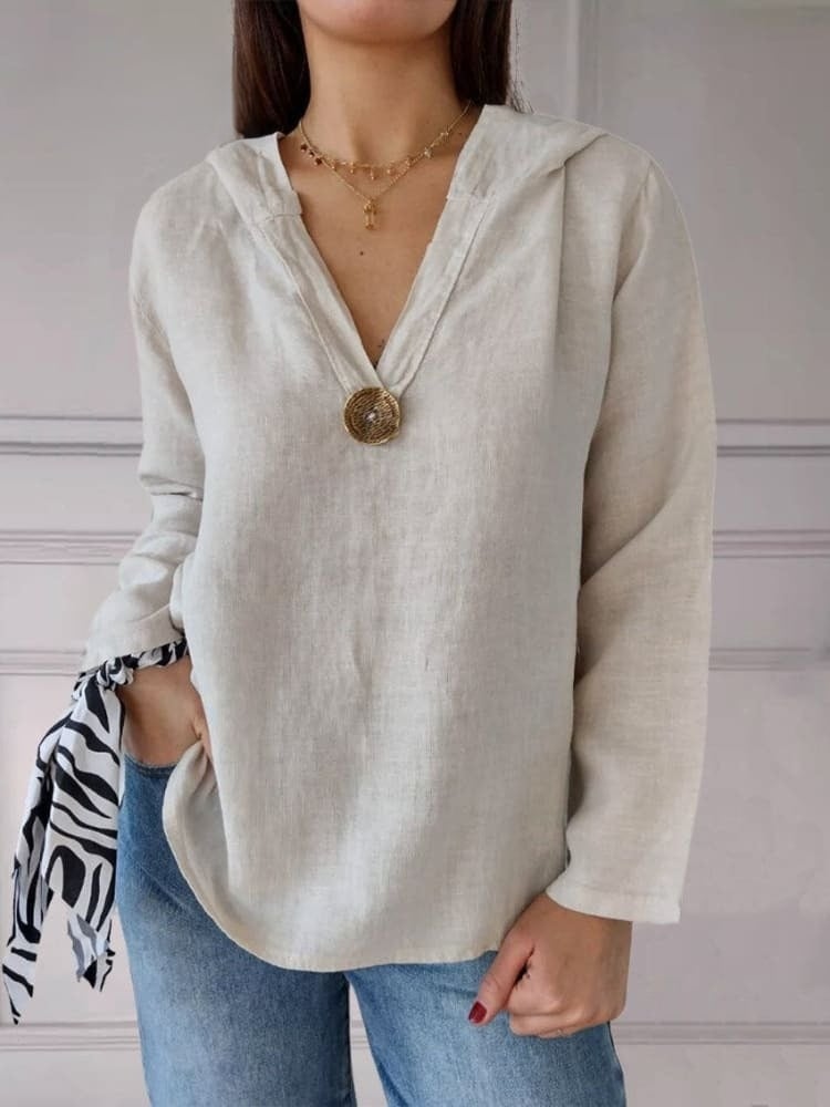 V-neck Single Button Tailcoat Hooded Sweatshirt (Buy 2 Free Shipping)