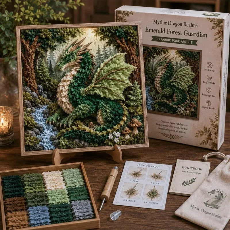 🔥HOT SALE🔥💥🏆Last Day Buy 2 get 1 free🐉 Mythic Dragon Realms 3D Fabric Poke Art Kit