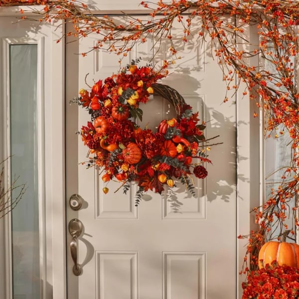 🔥Last Day 49% OFF🍁Handmade Fall Pumpkins Wreath For Front Door