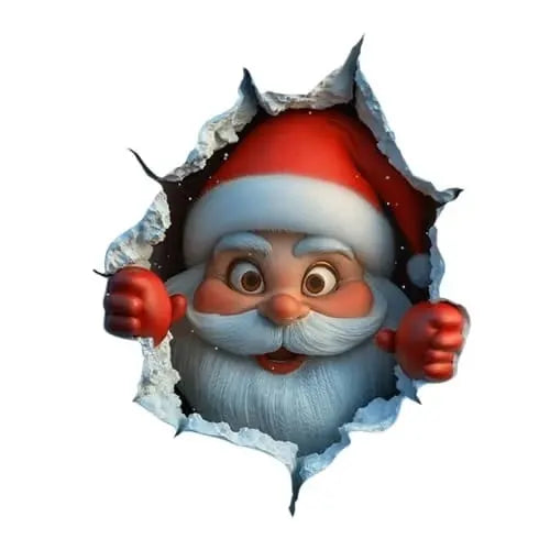 🎉Santa Claus Wall Sticker & Window Clings – Removable Christmas Wall Decals, Peeking Santa Holiday Window Stickers for Glass, Winter Wonderland Home Decor for Living Room, Shop, Party