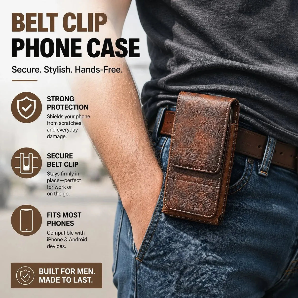 🔥 HOT SALE 🔥⚡Big Discount | Waist Belt Cell Phone Pouch 📱 Multi-Pocket Leather Card Holder