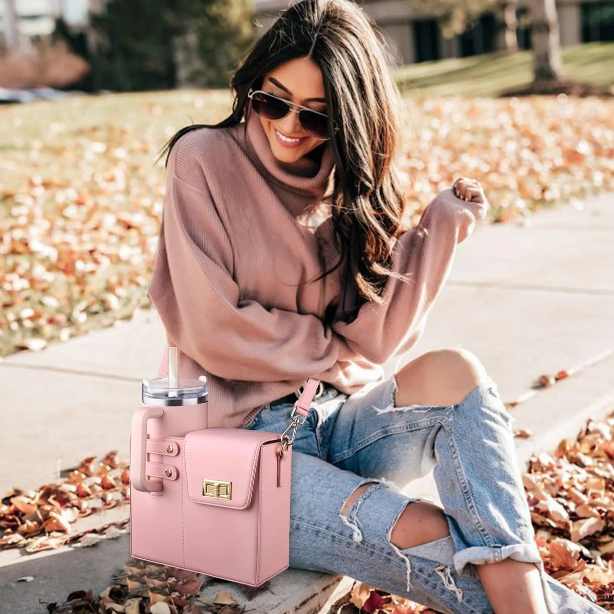 CROSSBODY BAG WITH SPORTS WATER BOTTLE HOLDER FOR WOMEN