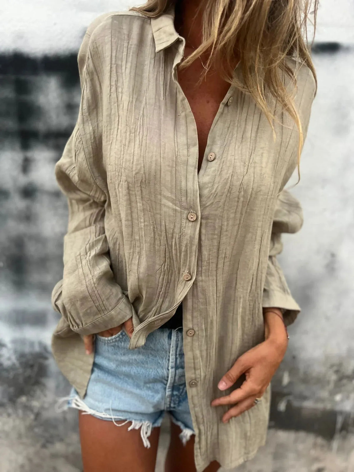 💖Limited Sale 49% OFF💖Women's Oversized Linen Button-Up Shirt