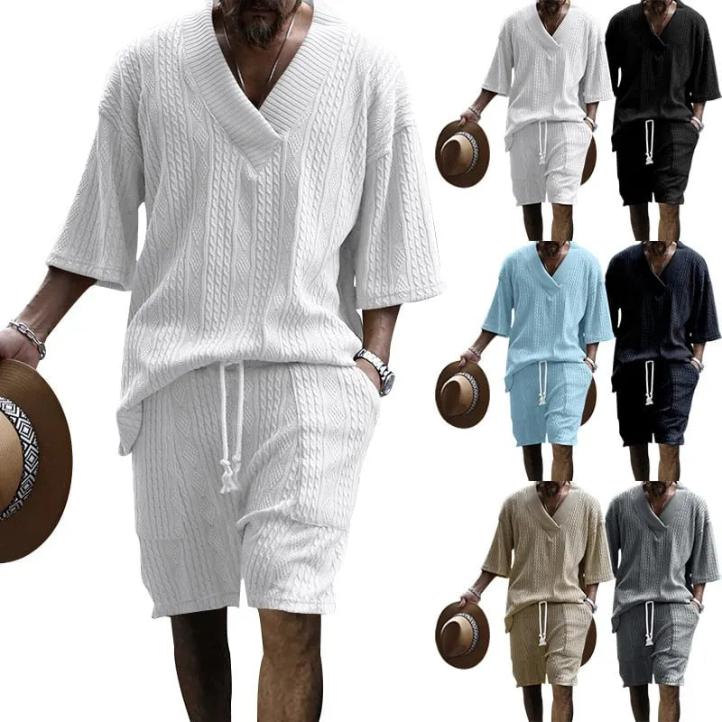 Casual Cable Knit T-shirt Set