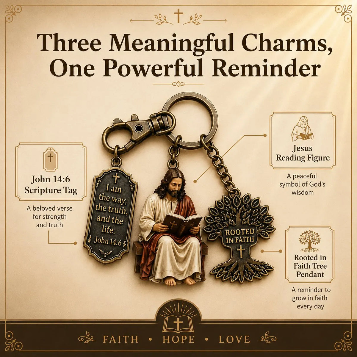 🔥LAST DAY 50% OFF - ✝Jesus Reading Keychain