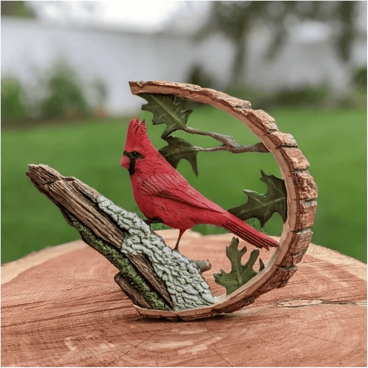 Cardinal Wood Carving Handmade - "Cardinals Appear When Angels are Near"