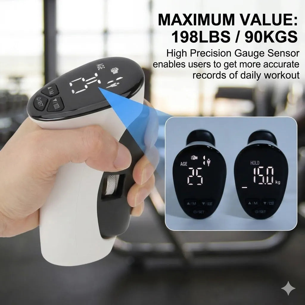 Digital Hand Dynamometer with Adjustable Grip and Backlit Display