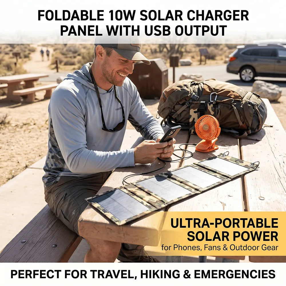 🔥HOT SALE🔥 Foldable 10W Solar Charger Panel with USB Output