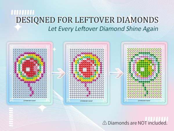 Turn Leftover Drills Into Art | Freestyle Mini Diamond Art Cards, 30PCS Cute Pixel DIY Craft Cards for Diamond Painting Lovers