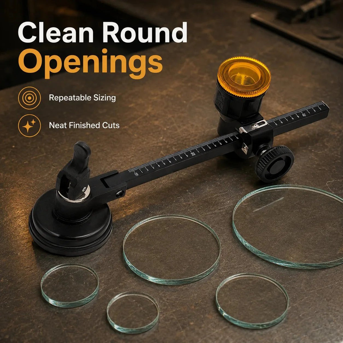 🎉 🔥Glass Circle Cutter Tool for Tiles and Ceramics with Adjustable Features, Cutting 300MM