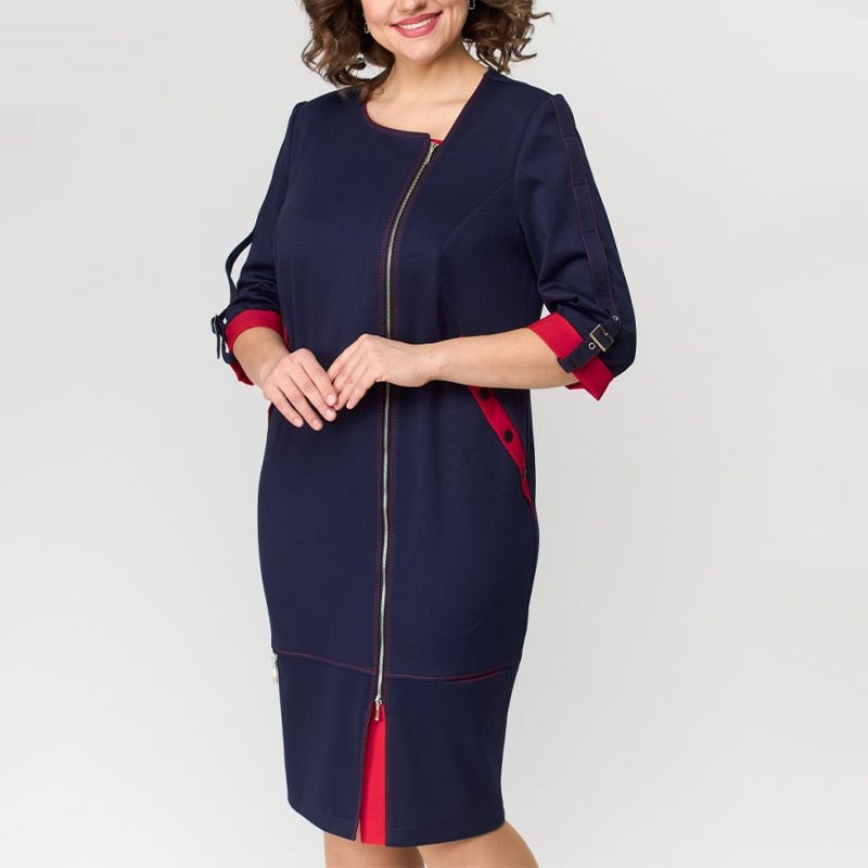 Fashionable high-end women's dress with side zipper