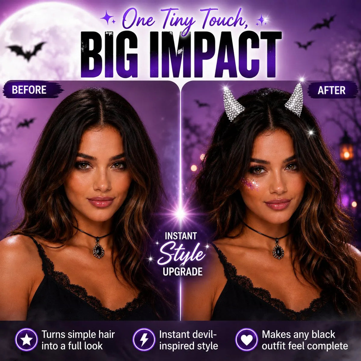 🎉💥49% OFF - 😈✨ Cute Sparkle Magnetic Devil Horns