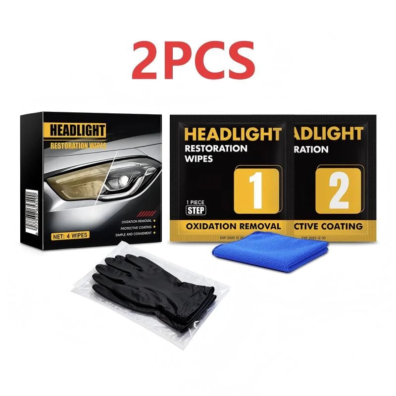 ⏰2-Step Car Headlight Restoration Wipe Kit