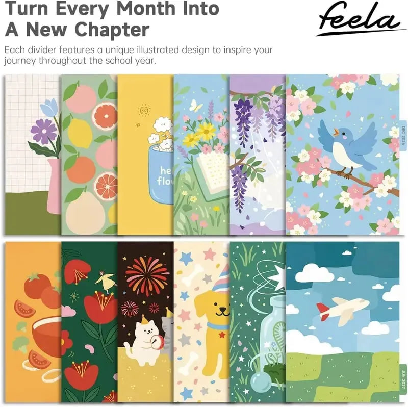 🧑‍🏫📔Shuttle Art Academic Year Planner | July 2026- June 2027, Growth Tree Design For School year(📦Buy 2 Free Shipping)