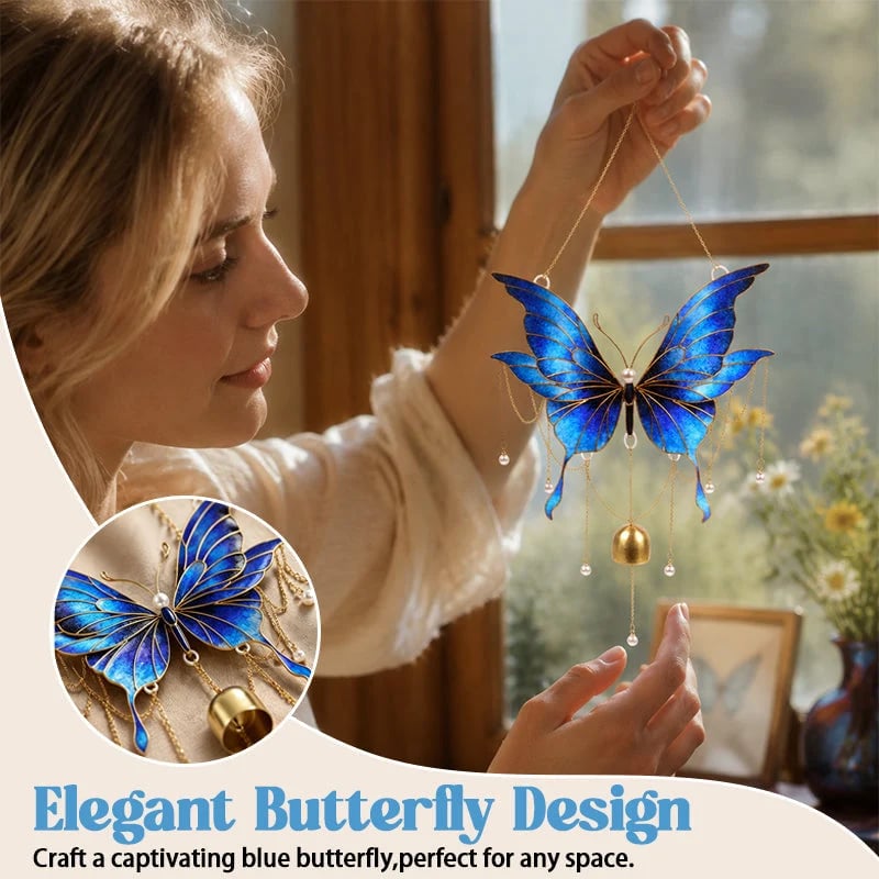 🎉49% OFF - 🦋DIY Filigree Cloisonne Enamel Butterfly Wind Chime Craft Kit