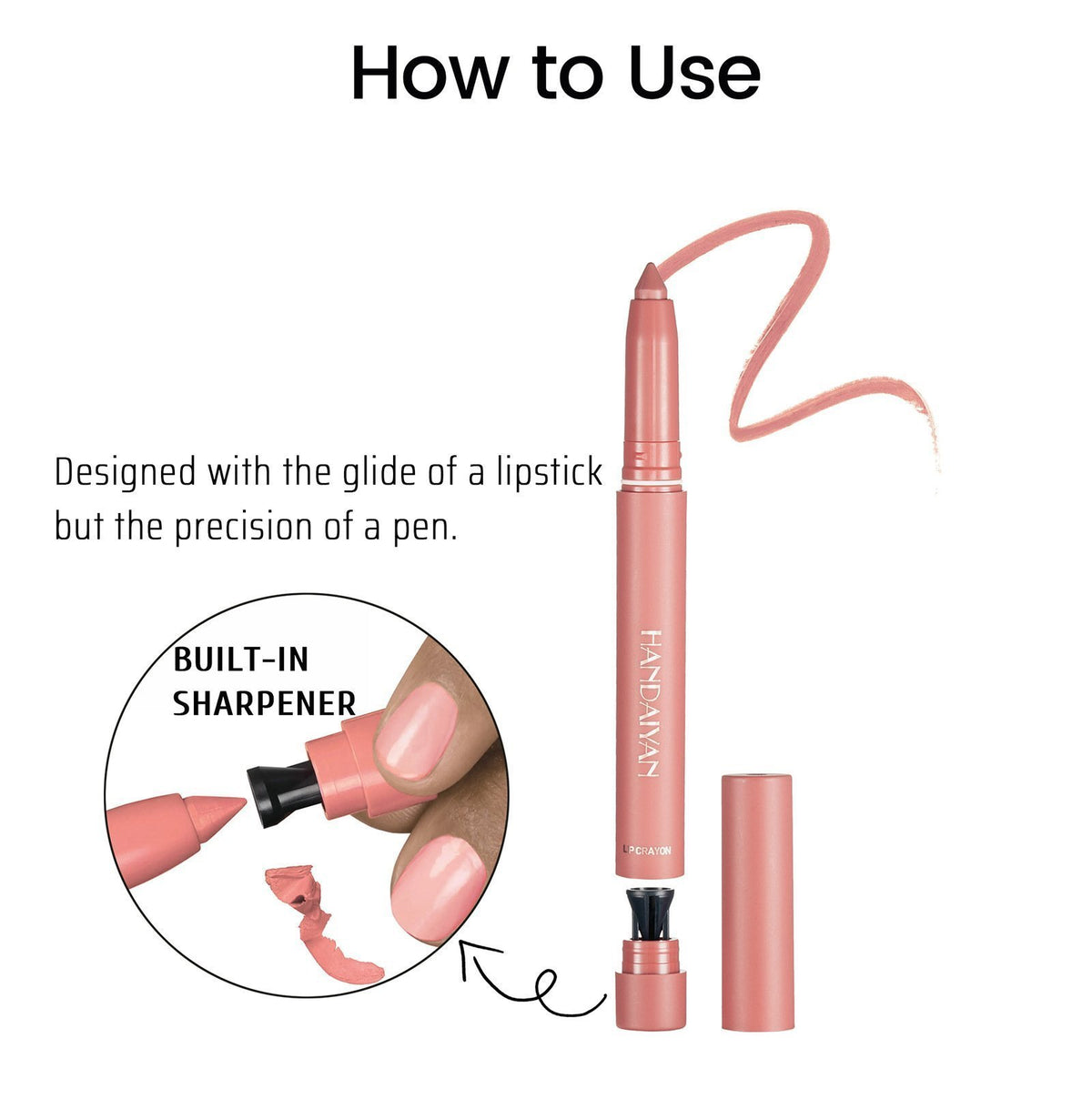 12 Color HANDAIYAN Rotating Sharpenable Matte Lipstick Pencils- Buy 2 Get 1 Free