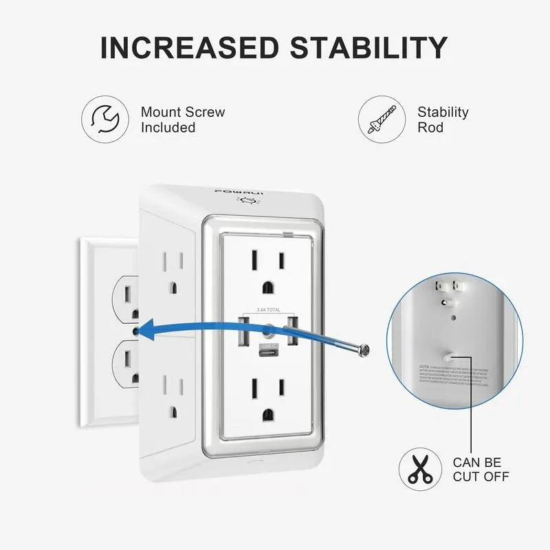 ✨LAST DAY ONLY 50% OFF🔥 Multi Plug Outlet Surge Protector